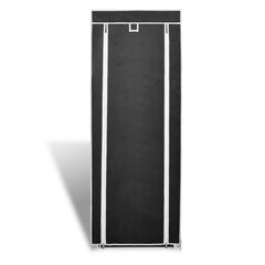 Kangaskaappi kengille 57 x 29 x 162 cm, suljettava, musta hinta ja tiedot | Kenkäkaapit ja -hyllyt | hobbyhall.fi