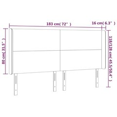 Sängynpääty LEDillä, musta, 183x16x118/128 cm hinta ja tiedot | Sängyt | hobbyhall.fi