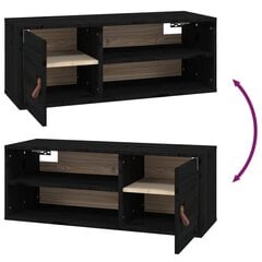 vidaXL Seinäkaapit 2 kpl musta 80x30x30 cm täysi mänty hinta ja tiedot | Olohuoneen kaapit ja lipastot | hobbyhall.fi