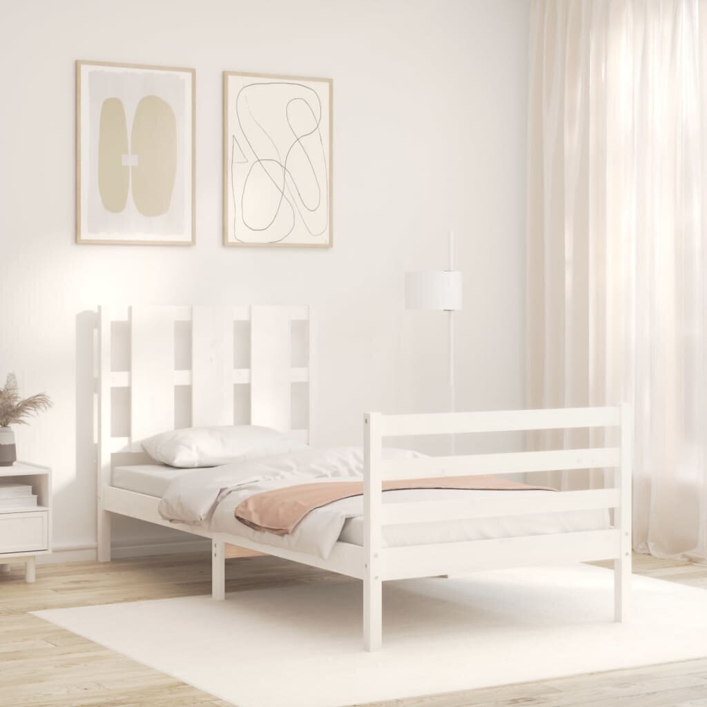 Sängynrunko sängynpäädyllä, 75x190 cm, valkoinen hinta ja tiedot | Sängyt | hobbyhall.fi