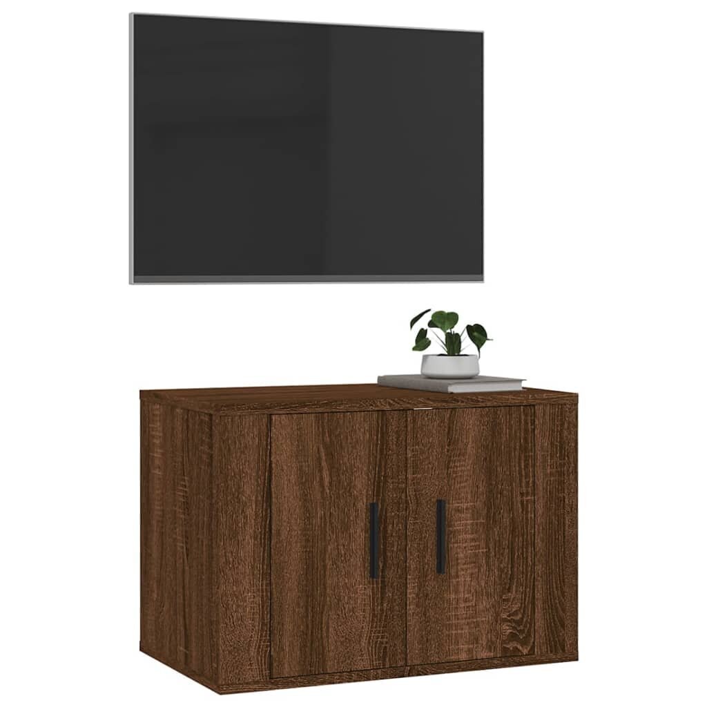 vidaXL Seinäkiinnitettävä TV-taso ruskea tammi 57x34,5x40 cm hinta ja tiedot | TV-tasot | hobbyhall.fi