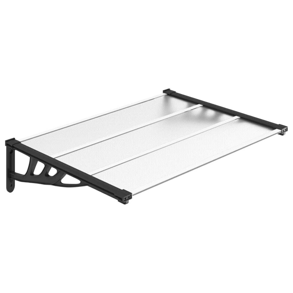 vidaXL Ovikatos musta ja läpinäkyvä 122x90 cm polykarbonaatti hinta ja tiedot | Katokset | hobbyhall.fi