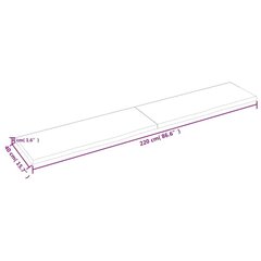 vidaXL Seinähylly vaaleanruskea 220x40x(2-4) cm käsitelty täystammi hinta ja tiedot | Hyllyt | hobbyhall.fi