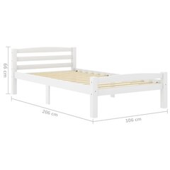 vidaXL Sängynrunko valkoinen täysi mänty 100x200 cm hinta ja tiedot | Sängyt | hobbyhall.fi