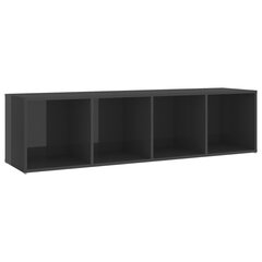 vidaXL TV-taso korkeakiilto harmaa 142,5x35x36,5 cm lastulevy hinta ja tiedot | TV-tasot | hobbyhall.fi