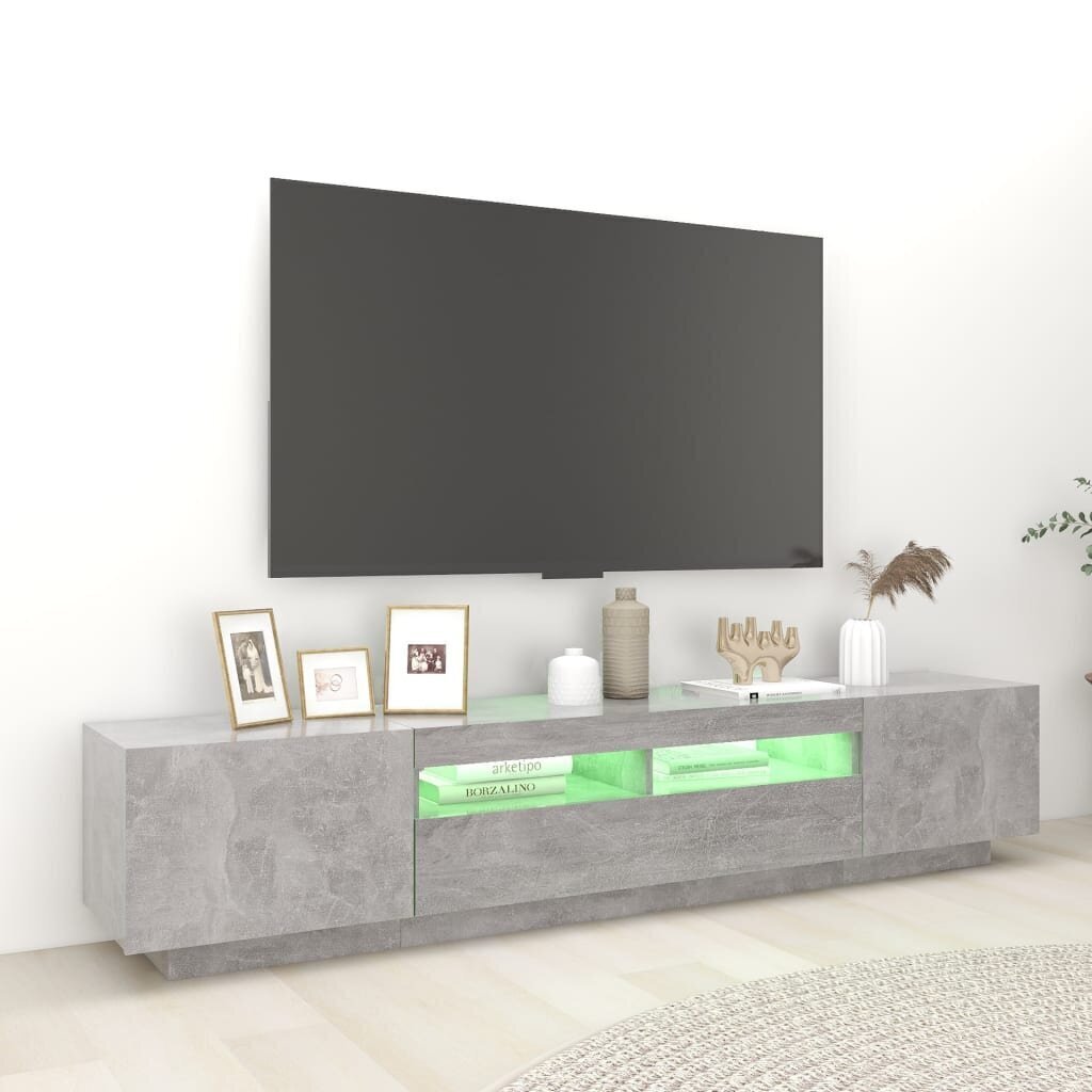 vidaXL TV-taso LED-valoilla betoninharmaa 200x35x40 cm hinta ja tiedot | TV-tasot | hobbyhall.fi