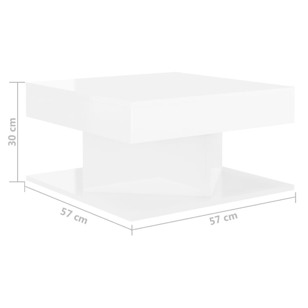 vidaXL Sohvapöytä korkeakiilto valkoinen 57x57x30 cm lastulevy hinta ja tiedot | Sohvapöydät | hobbyhall.fi