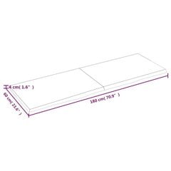 vidaXL Seinähylly vaaleanruskea 180x60x(2-4) cm käsitelty täystammi hinta ja tiedot | Hyllyt | hobbyhall.fi