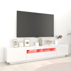 vidaXL TV-taso LED-valoilla korkeakiilto valkoinen 200x35x40 cm hinta ja tiedot | TV-tasot | hobbyhall.fi