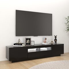 vidaXL TV-taso LED-valoilla musta 180x35x40 cm hinta ja tiedot | TV-tasot | hobbyhall.fi