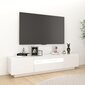 vidaXL TV-taso LED-valoilla korkeakiilto valkoinen 180x35x40 cm hinta ja tiedot | TV-tasot | hobbyhall.fi