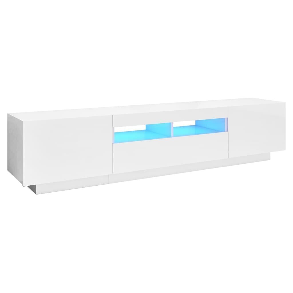 vidaXL TV-taso LED-valoilla korkeakiilto valkoinen 180x35x40 cm hinta ja tiedot | TV-tasot | hobbyhall.fi