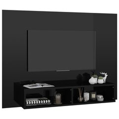 vidaXL TV-taso seinälle korkeakiilto musta 120x23,5x90 cm lastulevy hinta ja tiedot | TV-tasot | hobbyhall.fi