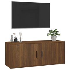 vidaXL Seinäkiinnitettävä TV-taso ruskea tammi 100x34,5x40 cm hinta ja tiedot | TV-tasot | hobbyhall.fi