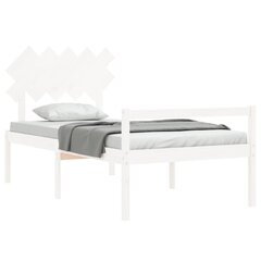 vidaXL Vanhusten sänky päädyllä valkoinen 100x200 cm täysi puu hinta ja tiedot | Sängyt | hobbyhall.fi