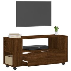 vidaXL TV-taso ruskea tammi 102x34,5x43 cm tekninen puu hinta ja tiedot | TV-tasot | hobbyhall.fi