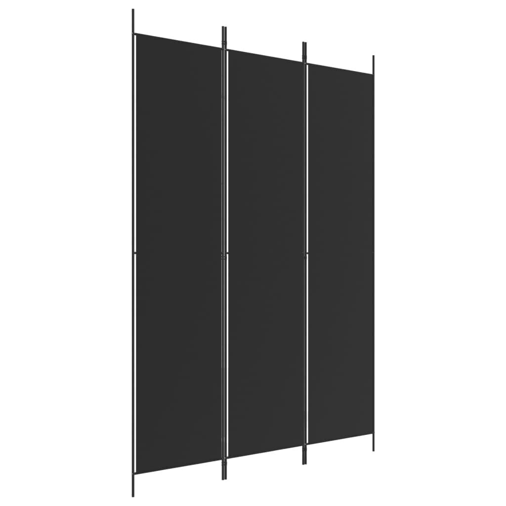 vidaXL 3-paneelinen Tilanjakaja musta 150x220 cm kangas hinta ja tiedot | Sermit ja tilanjakajat | hobbyhall.fi