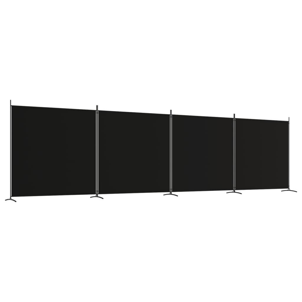 vidaXL 4-paneelinen Tilanjakaja musta 698x180 cm kangas hinta ja tiedot | Sermit ja tilanjakajat | hobbyhall.fi