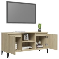 vidaXL TV-taso metallijaloilla Sonoma-tammi 103,5x35x50 cm hinta ja tiedot | Olohuoneen kaapit ja lipastot | hobbyhall.fi