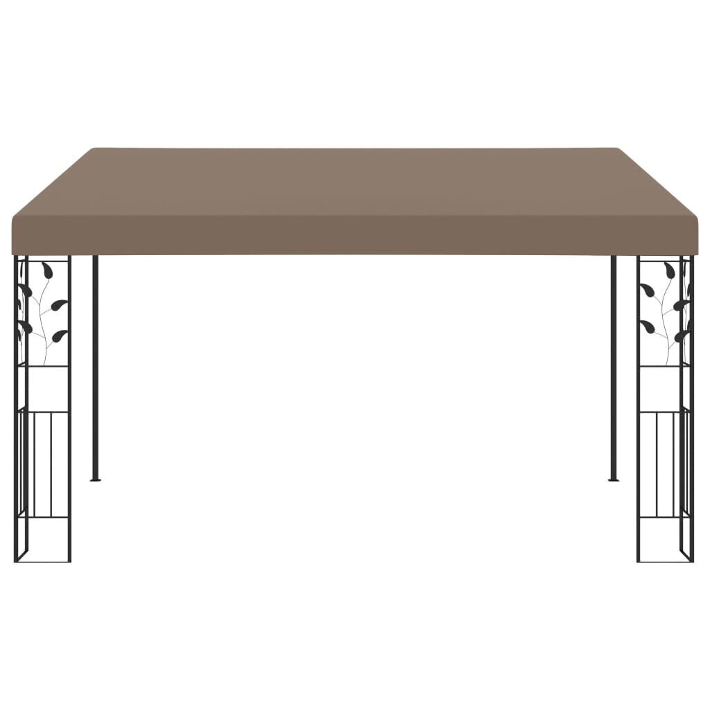 vidaXL Seinään kiinnitettävä huvimaja 4x3x2,5 m harmaanruskea hinta ja tiedot | Puutarhapaviljongit | hobbyhall.fi