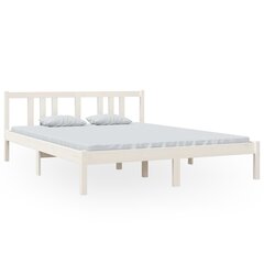 vidaXL Sängynrunko valkoinen täysi puu 150x200 cm 5FT hinta ja tiedot | Sängyt | hobbyhall.fi