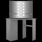 vidaXL Meikkipöytä kulmaan LED-valoilla betoninharmaa 111x54x141,5 cm hinta ja tiedot | Peilipöydät | hobbyhall.fi
