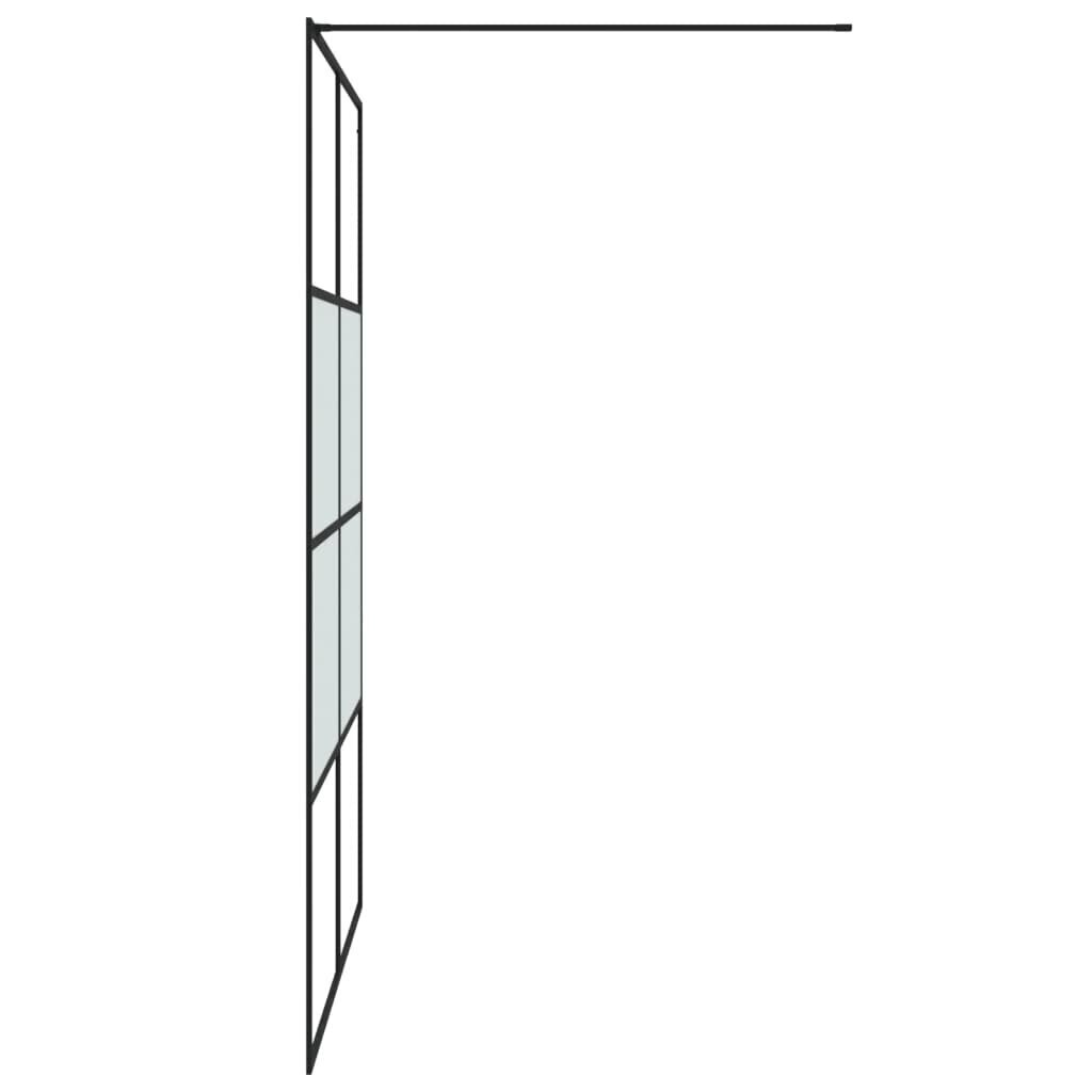 vidaXL Walk-in suihkuseinäke musta 140x195 cm puolihuurrettu ESG-lasi hinta ja tiedot | Suihkuseinät ja -ovet | hobbyhall.fi