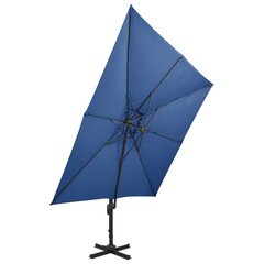 vidaXL Riippuva aurinkovarjo tuplakatolla taivaansininen 300x300 cm hinta ja tiedot | Aurinkovarjot ja markiisit | hobbyhall.fi