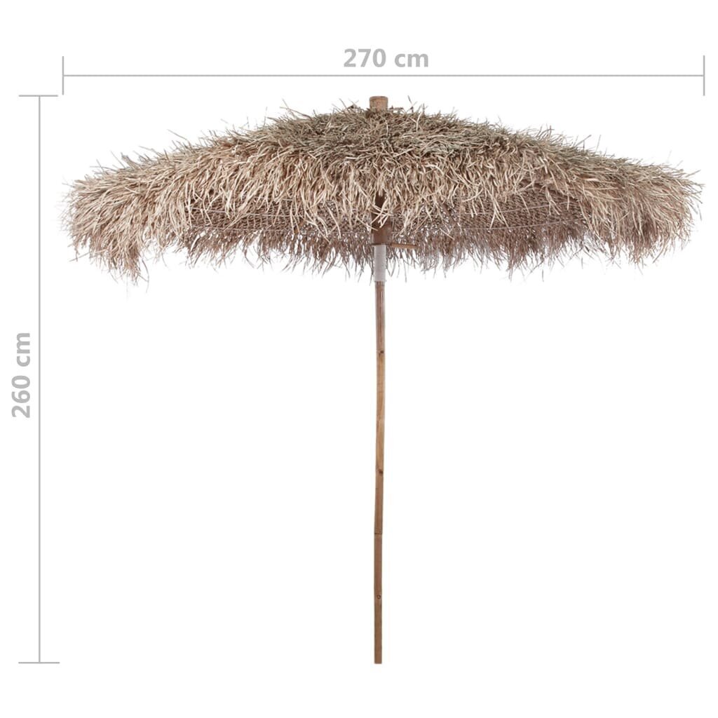 vidaXL Aurinkovarjo bambu/banaanipuun lehdet 270 cm hinta ja tiedot | Aurinkovarjot ja markiisit | hobbyhall.fi