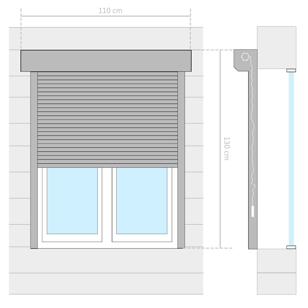 vidaXL Rullakaihdin alumiini 110x130 cm antrasiitti hinta ja tiedot | Kaihtimet | hobbyhall.fi