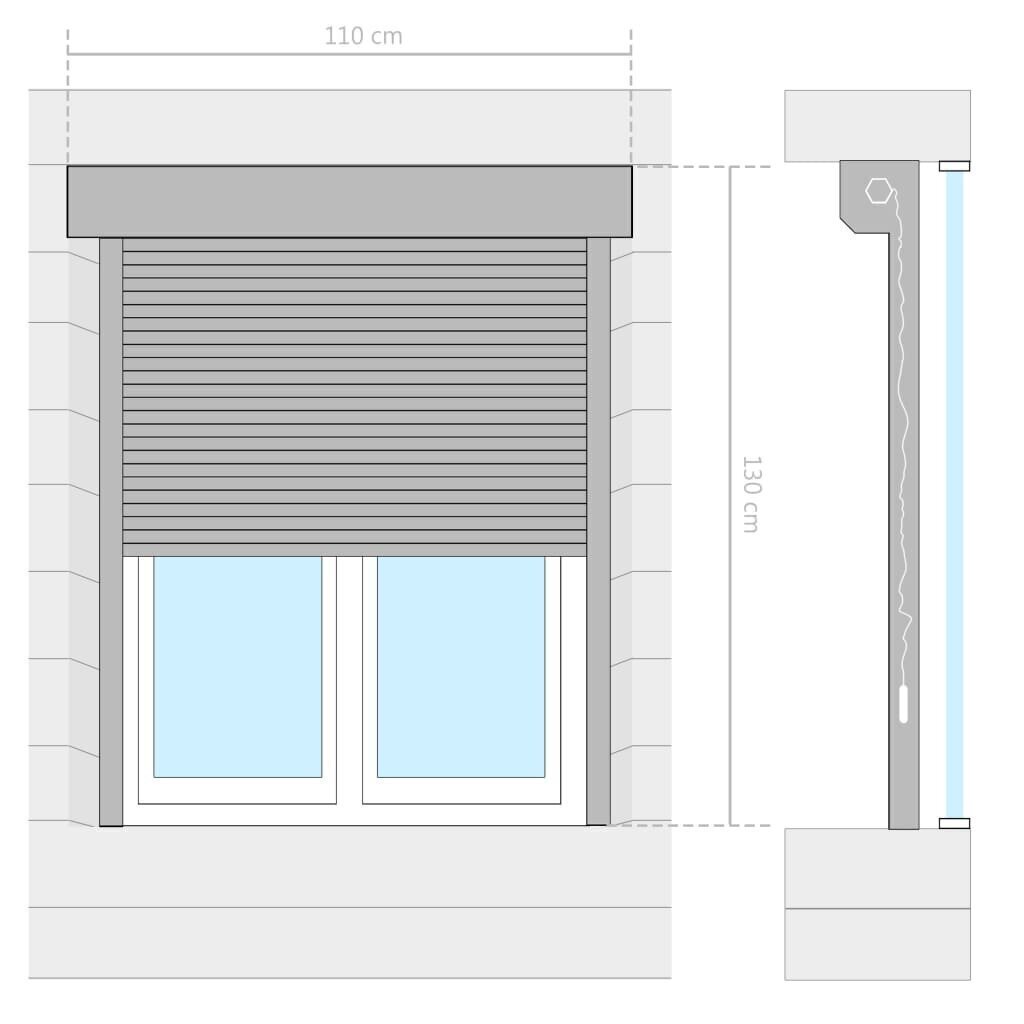 vidaXL Rullakaihdin alumiini 110x130 cm antrasiitti hinta ja tiedot | Kaihtimet | hobbyhall.fi