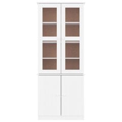 vidaXL Vitriinikaappi ALTA valkoinen 77x35x186,5 cm täysi mänty hinta ja tiedot | Olohuoneen kaapit ja lipastot | hobbyhall.fi