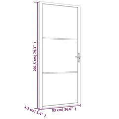 vidaXL Sisäovi 93x201,5 cm valkoinen mattalasi ja alumiini hinta ja tiedot | Sisäovet | hobbyhall.fi