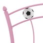 vidaXL Sängynrunko jalkapallokoristeet pinkki metalli 90x200 cm hinta ja tiedot | Sängyt | hobbyhall.fi