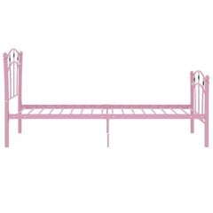 vidaXL Sängynrunko jalkapallokoristeet pinkki metalli 90x200 cm hinta ja tiedot | Sängyt | hobbyhall.fi