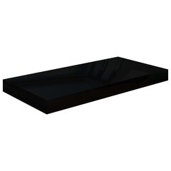 vidaXL Kelluva seinähylly korkeakiilto musta 50x23x3,8 cm MDF hinta ja tiedot | Hyllyt | hobbyhall.fi