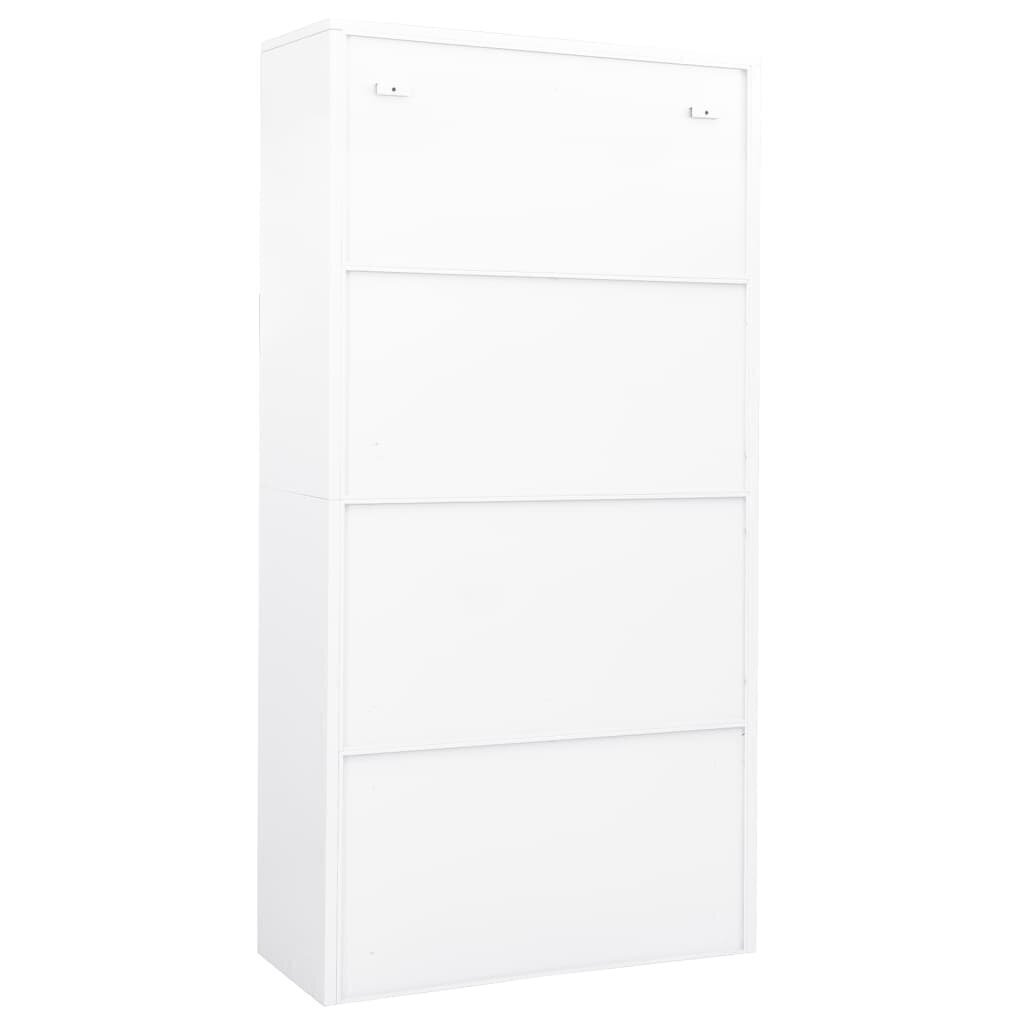 vidaXL Toimistokaappi valkoinen 90x40x180 cm teräs hinta ja tiedot | Olohuoneen kaapit ja lipastot | hobbyhall.fi