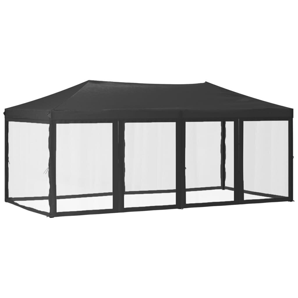 vidaXL Kokoontaittuva juhlateltta sivuseinillä antrasiitti 3x6 m hinta ja tiedot | Puutarhapaviljongit | hobbyhall.fi