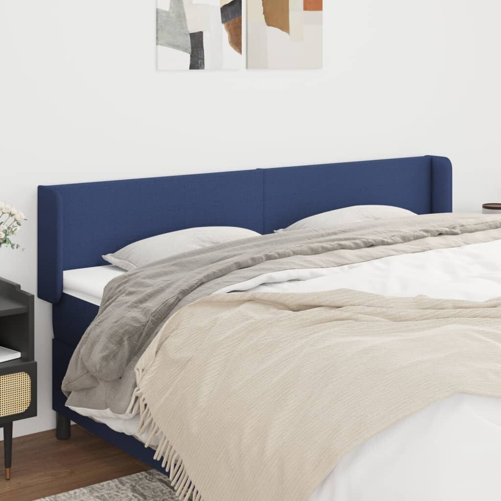 Sängynpääty korvilla, sininen, 203x16x78/88 cm, kangas hinta ja tiedot | Sängyt | hobbyhall.fi
