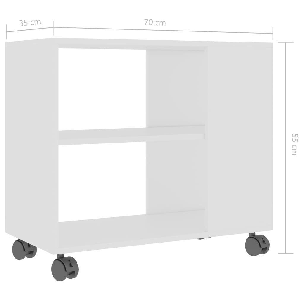 vidaXL Sivupöytä valkoinen 70x35x55 cm tekninen puu hinta ja tiedot | Sohvapöydät | hobbyhall.fi