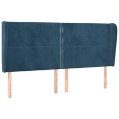 Pääty korvilla, sininen, 203x23x118/128cm, sametti hinta ja tiedot | Sängyt | hobbyhall.fi