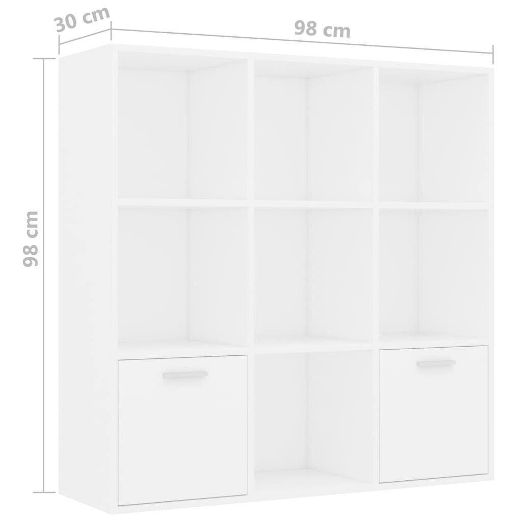 vidaXL Kirjahylly valkoinen 98x30x98 cm lastulevy hinta ja tiedot | Hyllyt | hobbyhall.fi