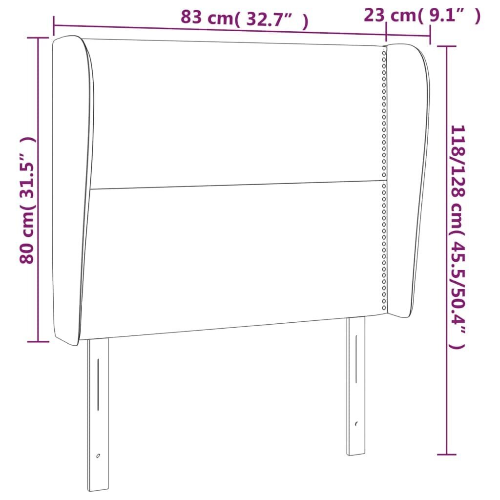 vidaXL Sängynpääty korvilla, sininen, 83x23x118/128cm, kangas hinta ja tiedot | Sängyt | hobbyhall.fi