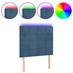 Sängynpäädy LED vidaXL, Velvet, 100x5x118/128cm, tummansininen hinta ja tiedot | Sängyt | hobbyhall.fi