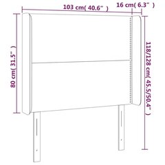 Sängynpäädy LEDillä, sininen, 103x16x118/128cm hinta ja tiedot | Sängyt | hobbyhall.fi