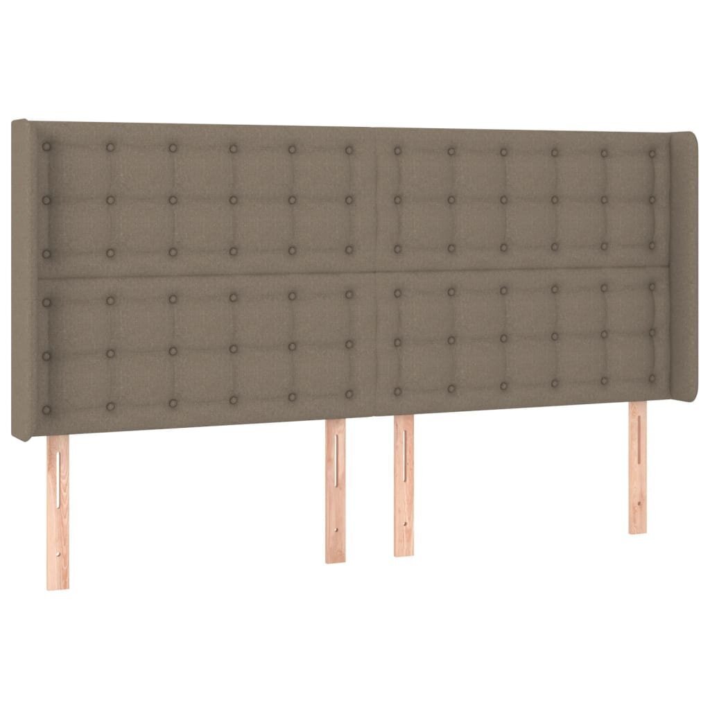 Sängynpäädy LED-valolla, kangas, 183x16x118/128cm, taupe väri hinta ja tiedot | Sängyt | hobbyhall.fi