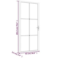 vidaXL Sisäovi 93x201,5 cm valkoinen ESG-lasi ja alumiini hinta ja tiedot | Sisäovet | hobbyhall.fi