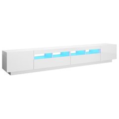 vidaXL TV-taso LED-valoilla korkeakiilto valkoinen 260x35x40 cm hinta ja tiedot | TV-tasot | hobbyhall.fi