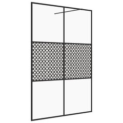 vidaXL Walk-in suihkun seinäke kirkas ESG-lasi 140x195 cm musta hinta ja tiedot | Suihkuseinät ja -ovet | hobbyhall.fi