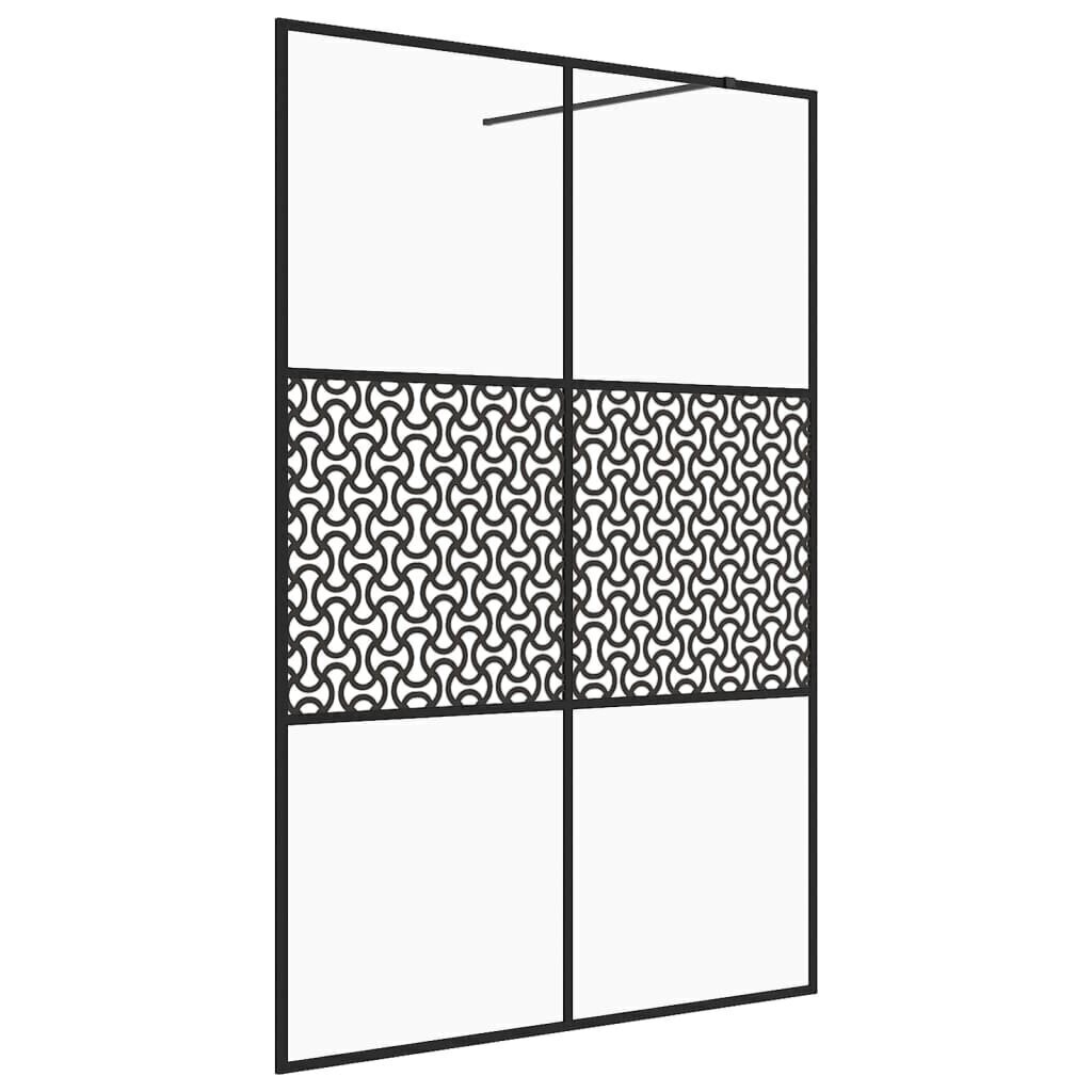 vidaXL Walk-in suihkun seinäke kirkas ESG-lasi 140x195 cm musta hinta ja tiedot | Suihkuseinät ja -ovet | hobbyhall.fi